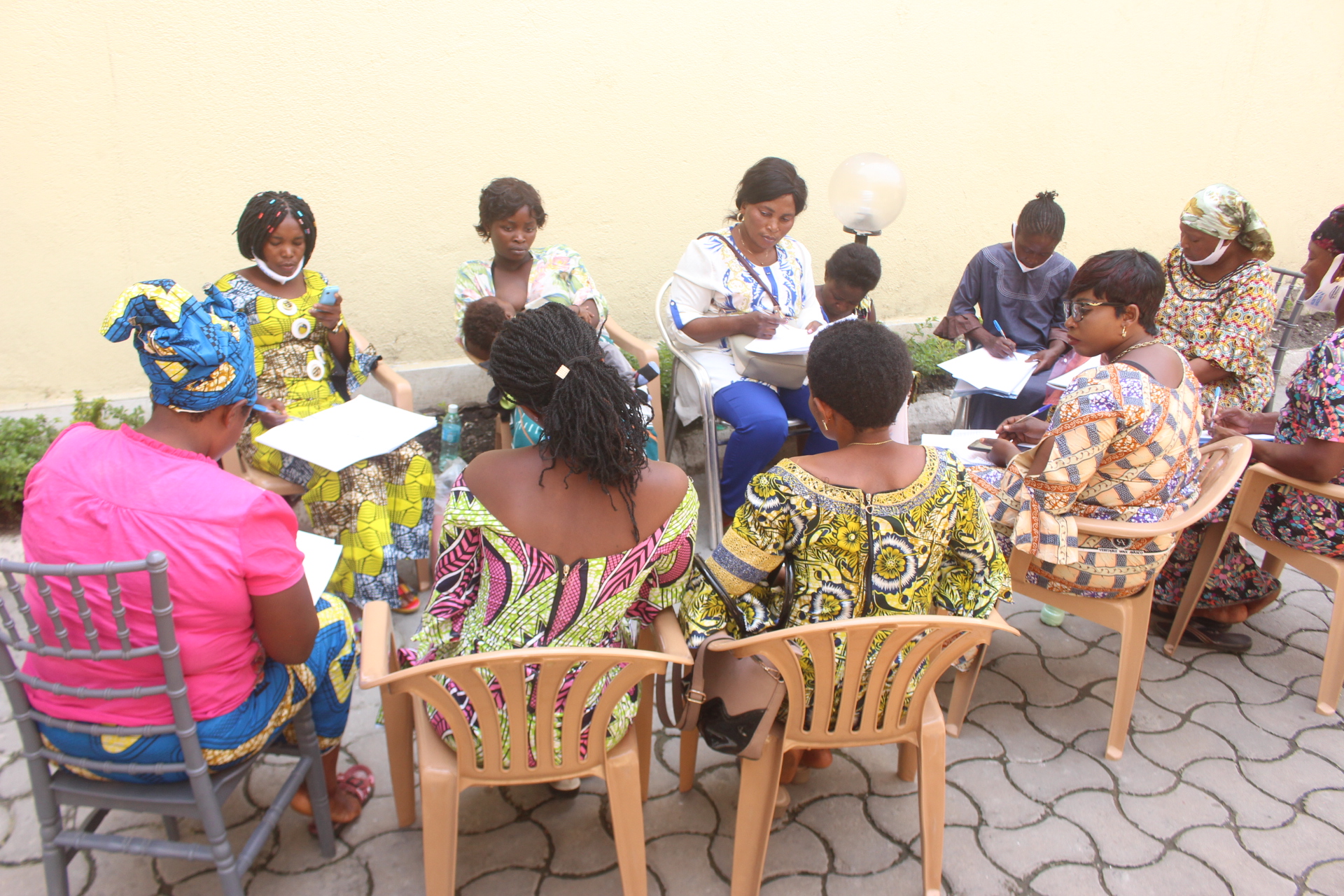 Women participating in Blessed Aid’s economic resilience project in Goma.