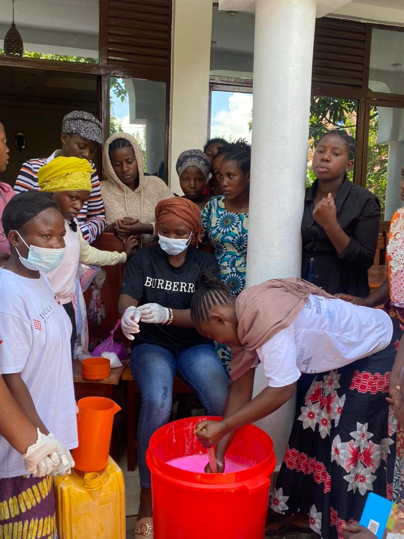 Women participating in Blessed Aid’s economic resilience project in Goma.